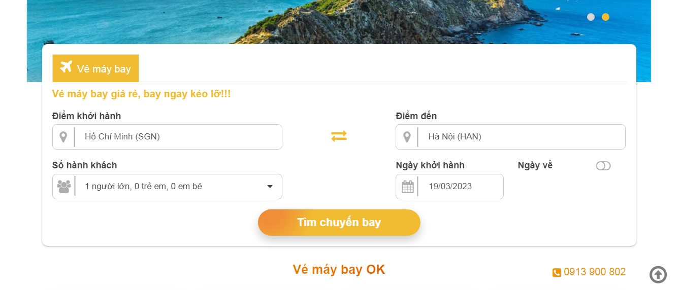 Truy cập vào website săn vé máy bay giá rẻ